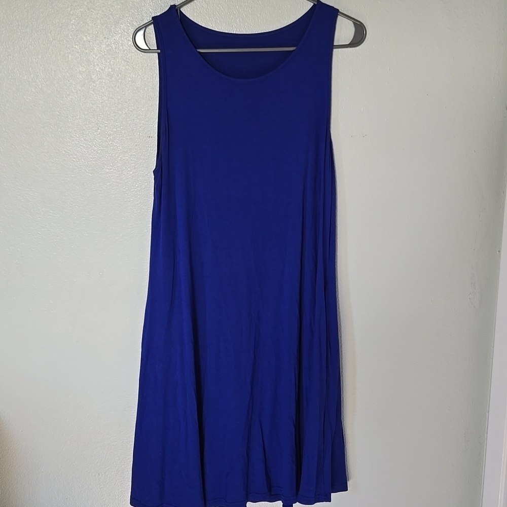 Amazon | Royal Blue Sleeveless Jersey Knit Dress Size Large
